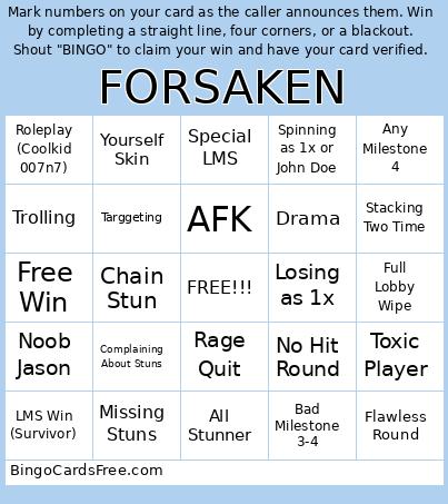 Forsaken Bingo