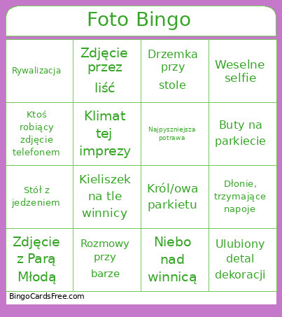Foto Bingo Card