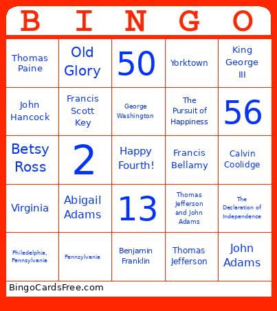 Fourth of July Bingo