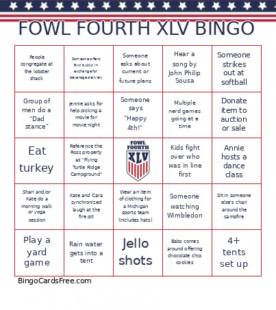 FOWL FOURTH XLV Bingo Card