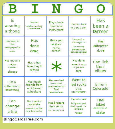 Fox Holiday Bingo Card