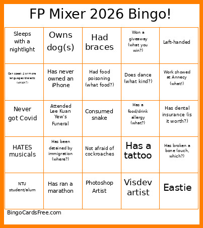 FP Mixer 2026 ! Bingo Card