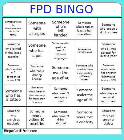 FPD Bingo Card