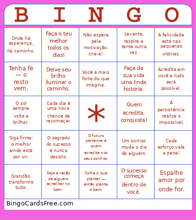 Frases Bingo Card