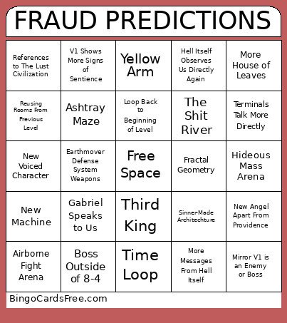FRAUD PREDICTIONS Bingo Card