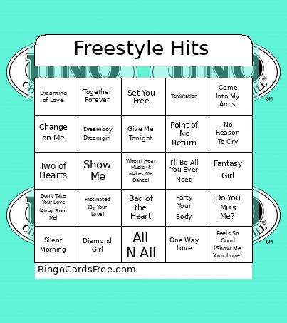 Style Hits Bingo Card