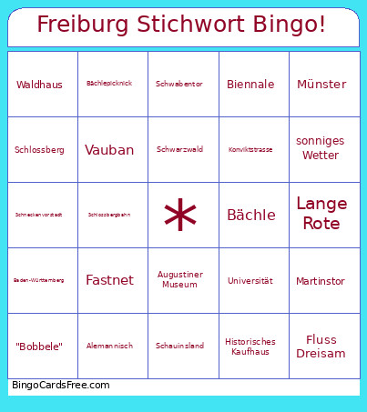 Freiburg Stichwort ! Bingo Card