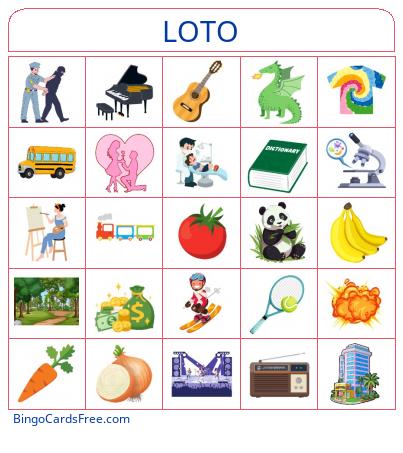 French Cognates Bingo Cards Free Pdf Printable Game, Title: LOTO