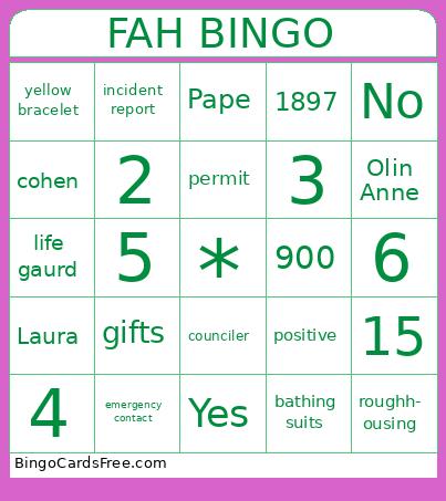 Fresh Air Home Bingo