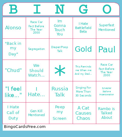 Friend Bingo Card
