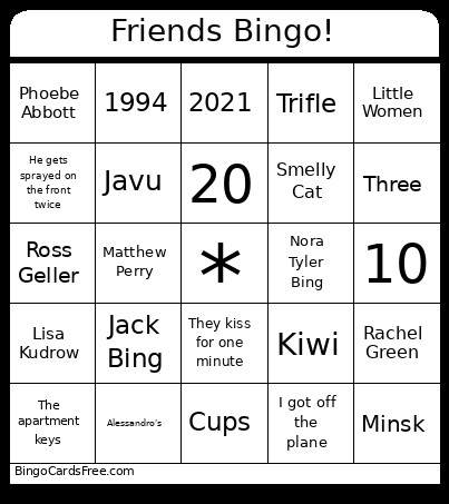Friends ! Bingo Card