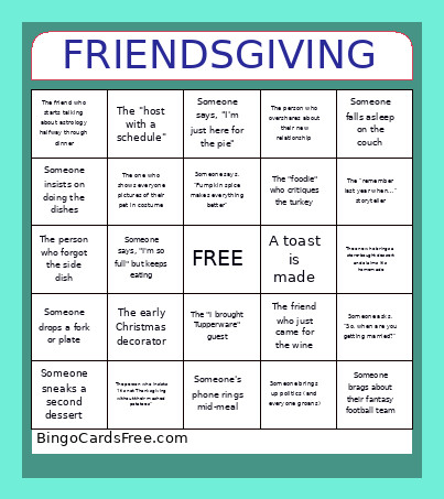 FRIENDSGIVING Bingo Card