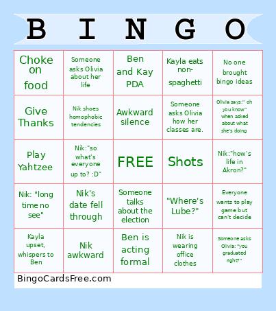 Friendsgiving  Bingo