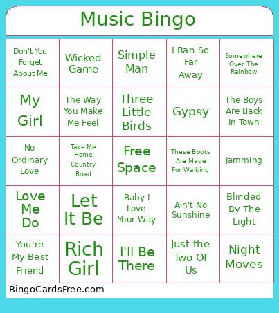 Friendship Bingo Card