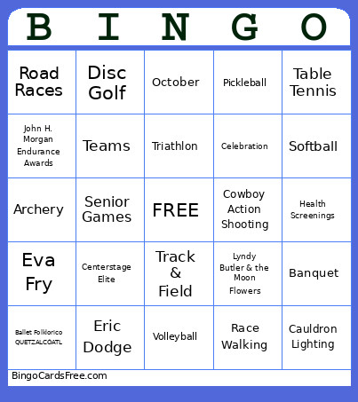 Friendship Festival Bingo Card