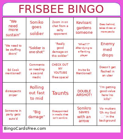 FRISBEE BINGO