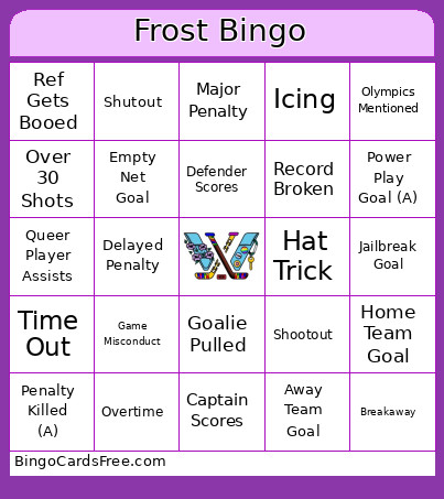 Frost Bingo Card