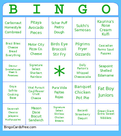 Frozen Bingo Card