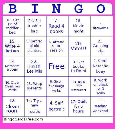 Fshwithnoeyes Bingo Card