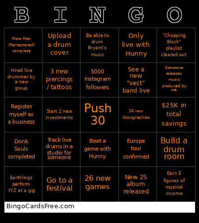 Fuck Off Bingo Card