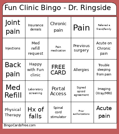 Fun Clinic - Dr. Ringside Bingo Card
