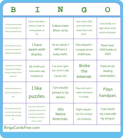 Fun Fact Bingo