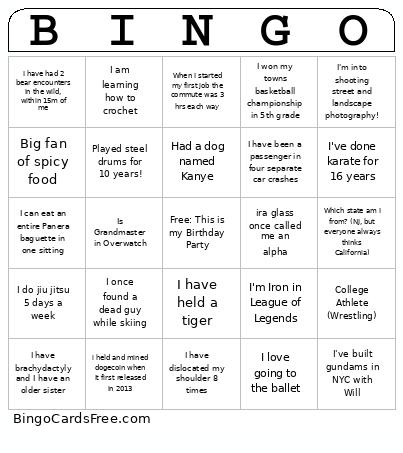 Fun Facts Bingo