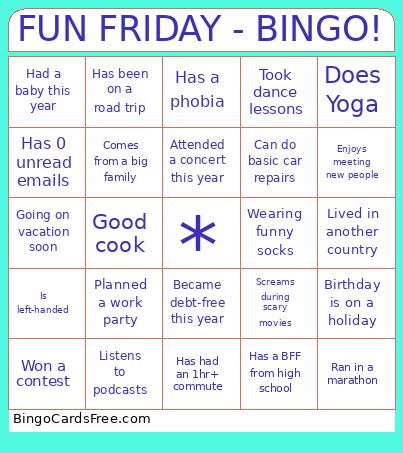 FUN FRIDAY - BINGO!