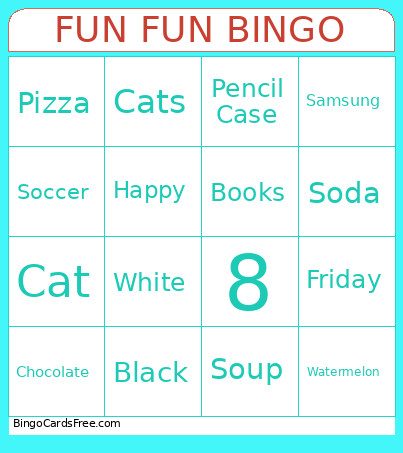 FUN FUN Bingo Card