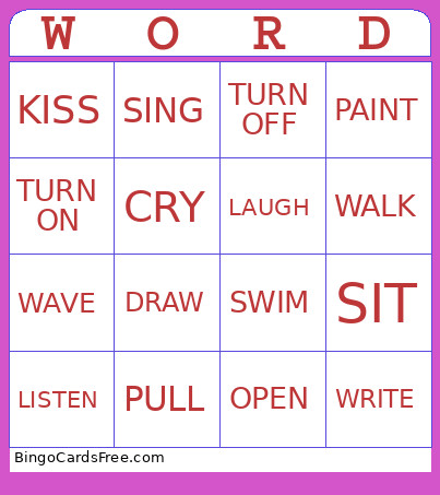 Fun In School Bingo Card