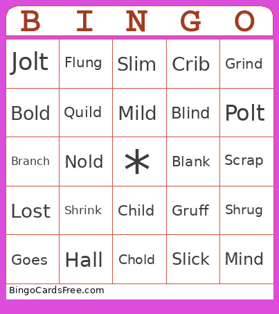 Fundations Bingo Card