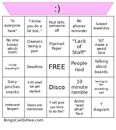 Funny Bingo Card