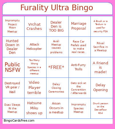 Furality Ultra Bingo Card
