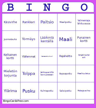 Futis Bingo Card