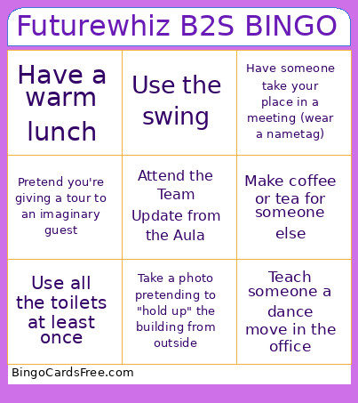Futurewhiz B2S Bingo Card
