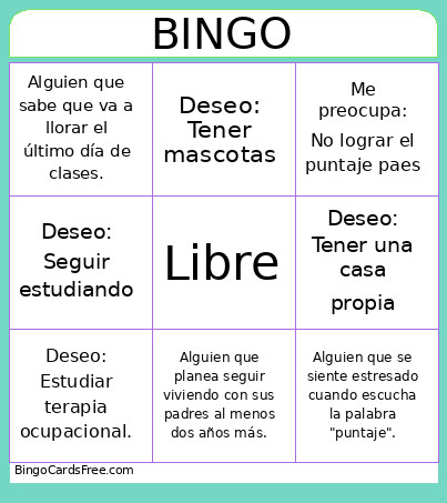 Futuro Bingo Card