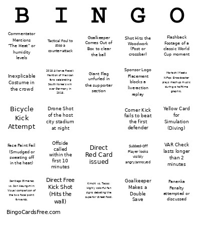 FWC2026 Bingo Card