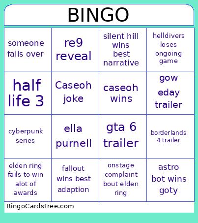 GA 24 bing card Bingo