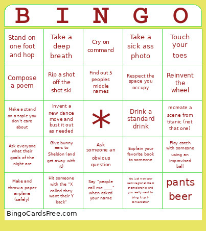 Gabby Bingo Card