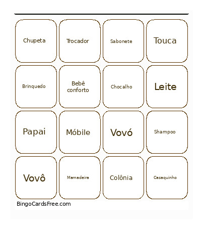 Gabriel Bingo Card
