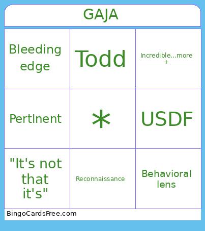 GAJAMeet Bingo Card