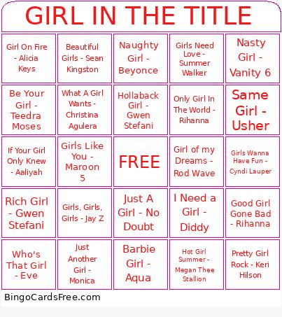 Galentine's Bingo Card