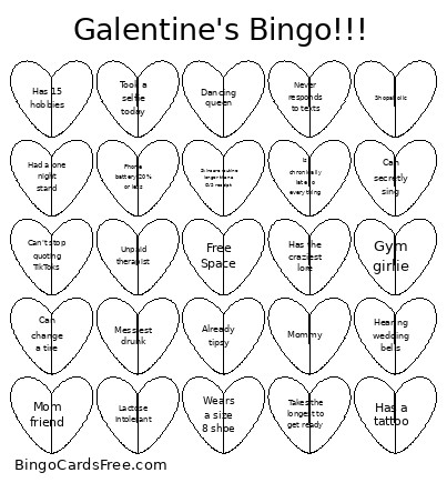 Galentine's !!! Bingo Card