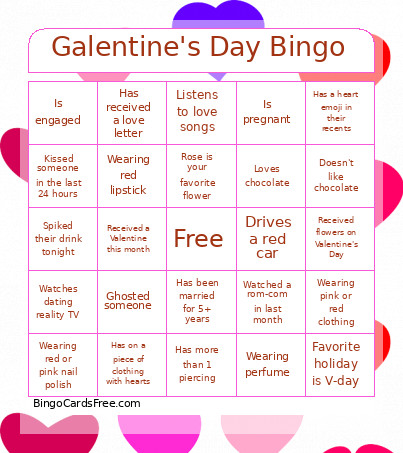 Galentine's Day Bingo Card