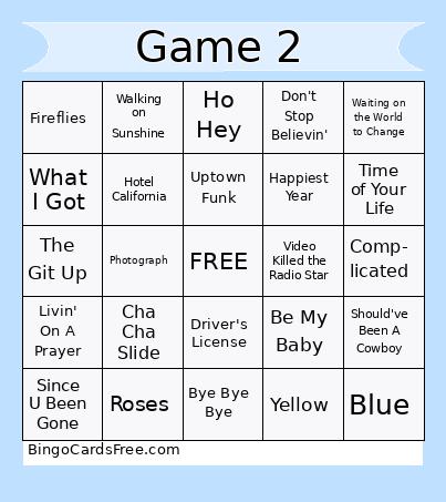 Game 2 Bingo
