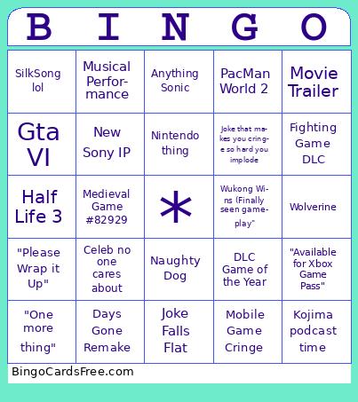 Game Awards Bingo
