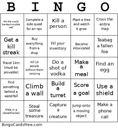 Game Pass Bingo Card