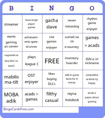 Gamer Bingo