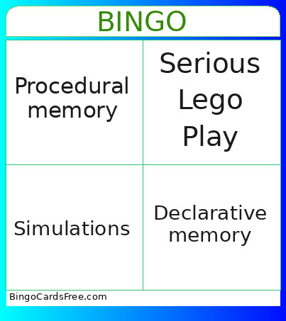 Games-based Learning Bingo Card