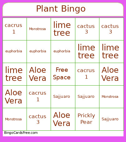 Garden Club Plant 2026 Bingo Card
